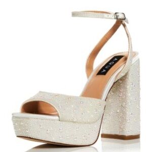 AQUA Leslp Ankle Strap Platform High Heel Sandals Women's Sz 10M NEW